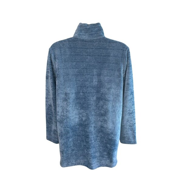 New Soft Surroundings St. Germain Pullover Sweater 3/4 Button Blue Women Size S - Picture 3 of 7